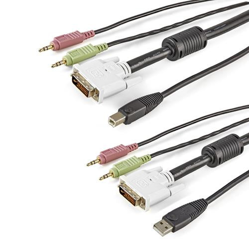 StarTech.com Câble KVM de 1.80m USB DVI 4 en 1 avec Prises Audio et Micro - USBDVI4N1A6