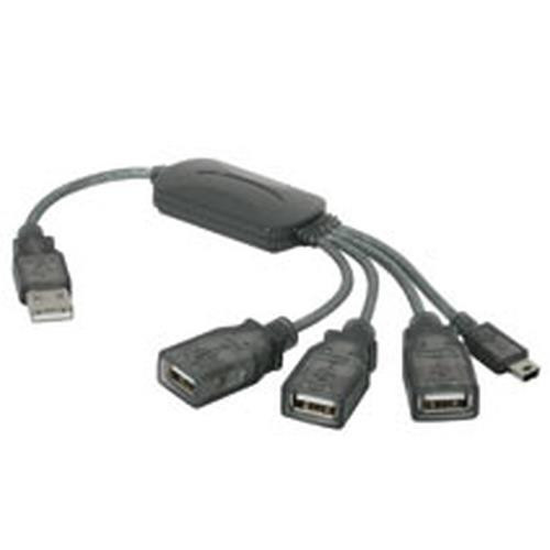 C2G 4-Port USB 2.0 Hub Cable Gris - 27402
