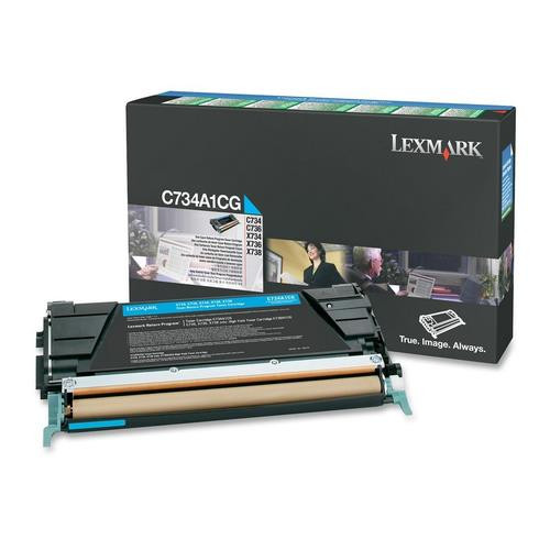 Lexmark  Cartouche de toner 1 pièce(s) Original Cyan - C734A1CG