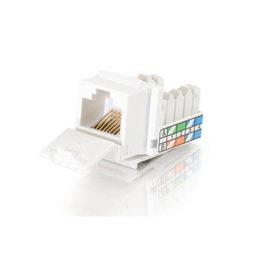 C2G 90° Cat5E RJ45 UTP Keystone Jack - White - 35201
