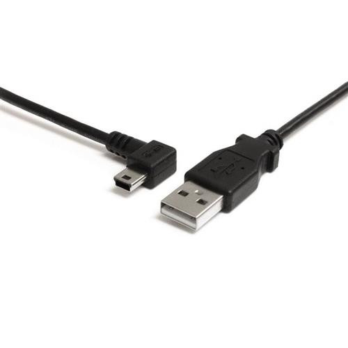 StarTech.com Câble USB 2.0 A vers Mini B coudé à angle gauche de 1,8 m - M/M - Noir - USB2HABM6LA