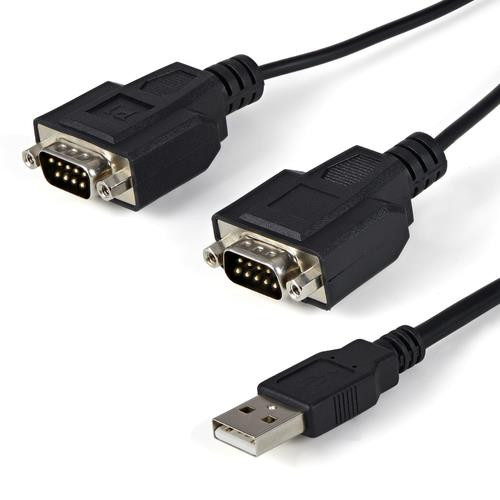 StarTech.com Câble adaptateur FTDI USB vers série RS232 2 ports avec mémorisation du port de communication - ICUSB2322F