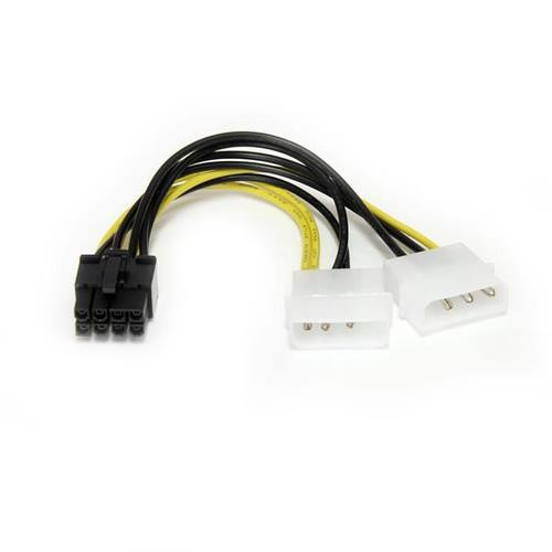 StarTech.com Câble adaptateur d'alimentation LP4 vers carte vidéo Express PCI 8 broches de 15 cm - LP4PCIEX8ADP