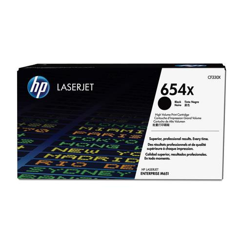 HP 654X toner noir grande capacité LaserJet authentique avec toner ColorSphere - CF330X