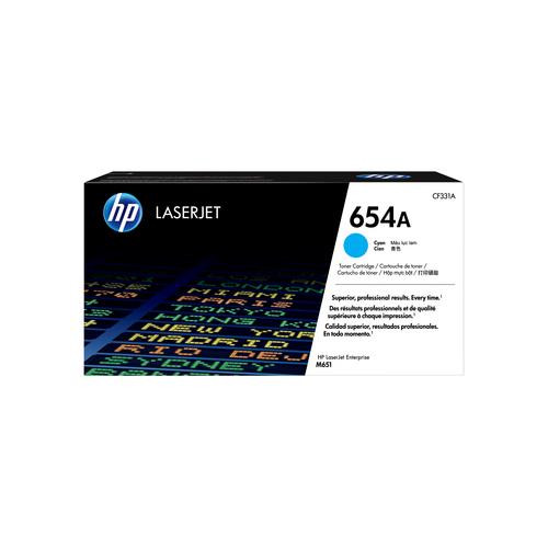 HP 654A toner cyan authentique LaserJet - CF331A