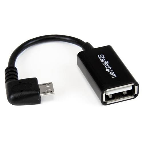 StarTech.com Câble adaptateur Micro USB à angle droit vers USB Host OTG de 12cm - Mâle / Femelle - UUSBOTGRA StarTech.com Câble adaptateur Micro USB à angle droit vers USB Host OTG de 12cm - Mâle / Femelle - UUSBOTGRA