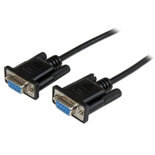 StarTech.com Câble null modem série DB9 RS232 de 2m - Cordon série DB9 vers DB9 - F/F - Noir - SCNM9FF2MBK