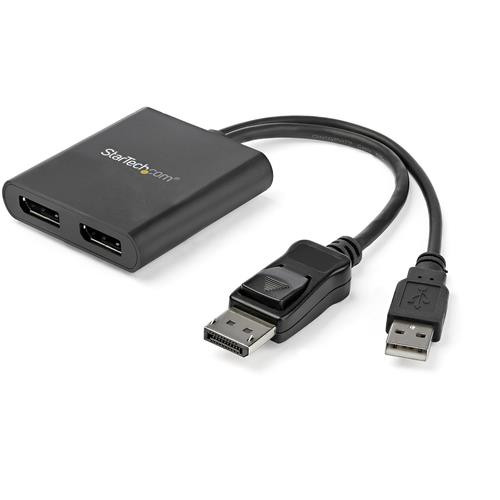StarTech.com Répartiteur DisplayPort 1.2 à Deux Moniteurs, Adaptateur Multi-Moniteur DisplayPort vers 2x DP, Hub MST Double pour Ordinateur 4K 30Hz ou 1080p 60Hz, Alimentation par Bus USB - Windows Uniquement - MSTDP122DP