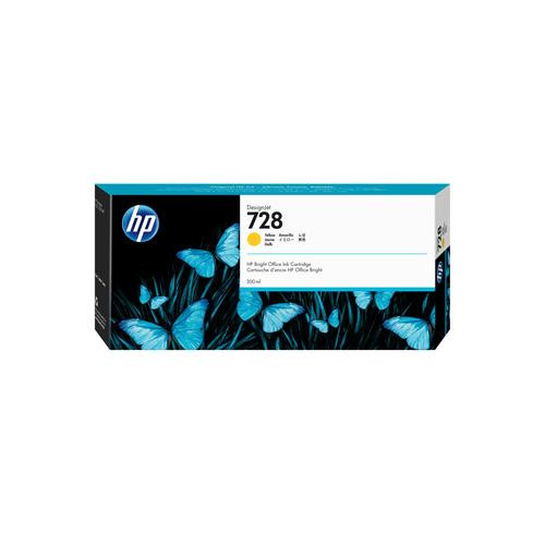 HP 728 DesignJet cartouche d'encre jaune, 300 ml - F9K15A