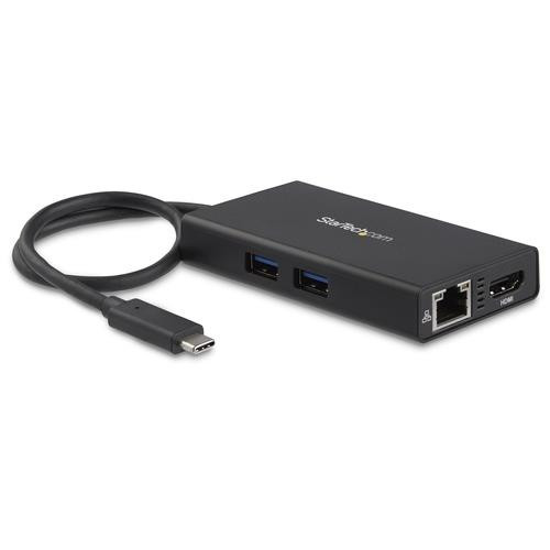 StarTech.com Adaptateur Multiport USB-C - Mini Station d'Accueil USB-C avec 4K HDMI - 60W Power Delivery Pass-Through, GbE, 2x USB-A 3.0 Hub - Mini Dock USB Type-C pour Ordinateur Portable - DKT30CHPD