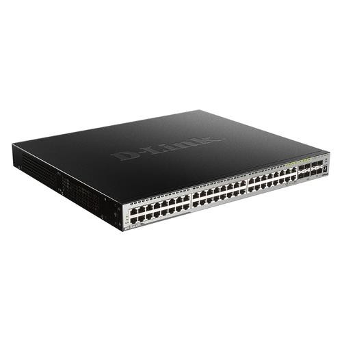D-Link  commutateur réseau Géré L3 Gigabit Ethernet (10/100/1000) Connexion Ethernet, supportant l'alimentation via ce port (PoE) Noir, Gris - DGS-3630-52PC/SI