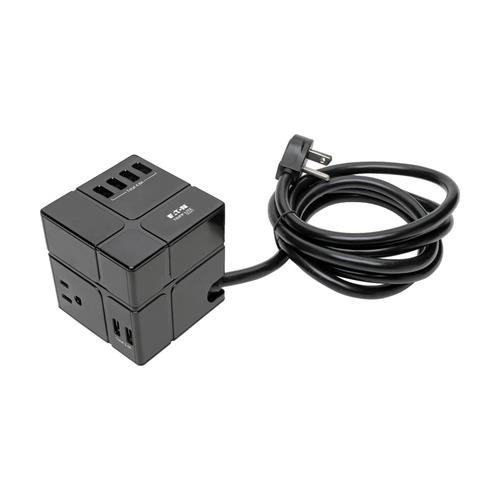 Tripp Lite  protection surtension Noir 3 sortie(s) CA 12- V 1,83 m - TLP366CUBEUSBB