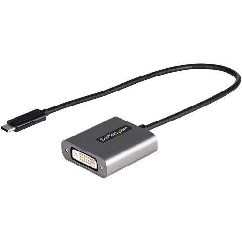 StarTech.com Adaptateur USB C vers DVI - Adaptateur Dongle USB-C vers DVI-D 1920x1200p - USB Type C vers Écrans/Affichages DVI - Convertisseur Graphique - Compatible Thunderbolt 3 - Câble Intégré 30cm - CDP2DVIEC