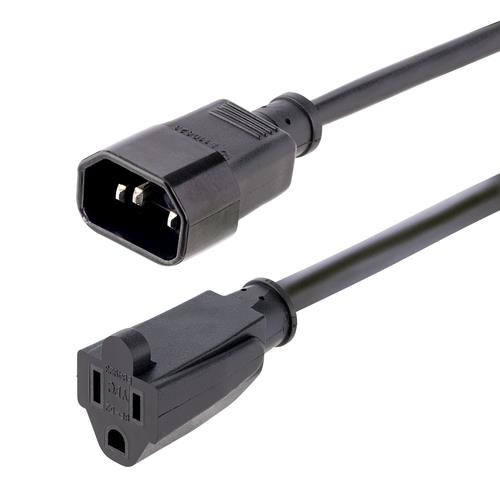 StarTech.com  câble électrique Noir 1 m Coupleur C14 NEMA 5-15R - 1415R-3F-POWER-CORD