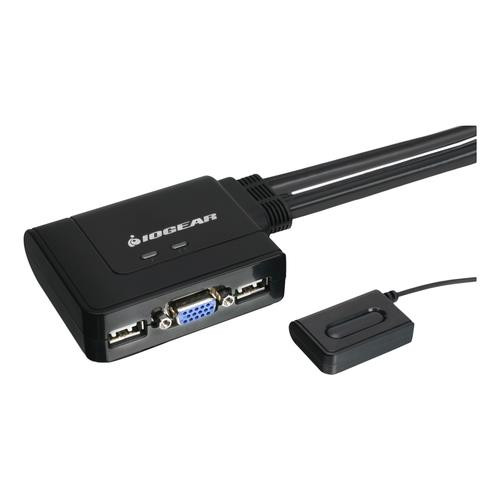 iogear 2-Port USB KVM Switch commutateur écran, clavier et souris Noir - GCS22U