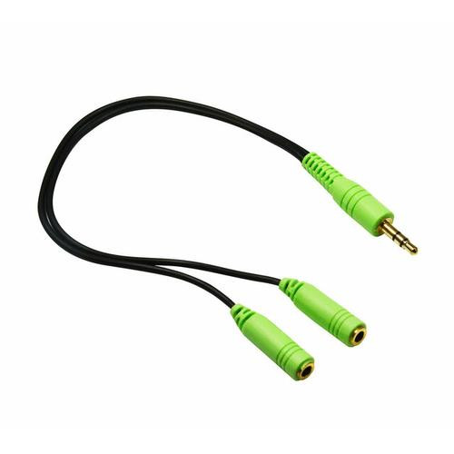 Andrea Communications Y-100 câble audio 3,5mm Noir, Vert - C73-1027917-1