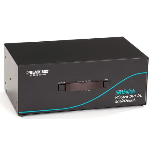 Black Box ServSwitch Wizard commutateur écran, clavier et souris Grille de montage Noir - KV2404A