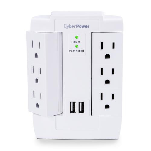 CyberPower  protection surtension Blanc 6 sortie(s) CA 125 V - CSP600WSURC2