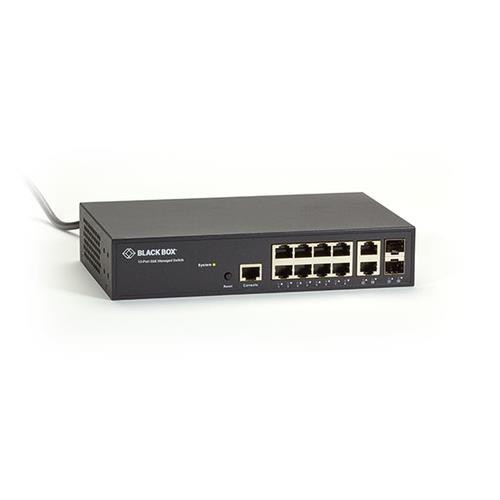 Black Box  commutateur réseau Géré L2+ Gigabit Ethernet (10/100/1000) Noir - LGB1110A