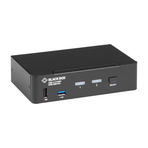 Black Box USB-C 4K KVM SWITCH 2-PORT commutateur écran, clavier et souris Noir - KVMC4K-2P