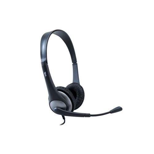 Cyber Acoustics  casque Avec fil Arceau Bureau/Centre d'appels Noir - AC-204
