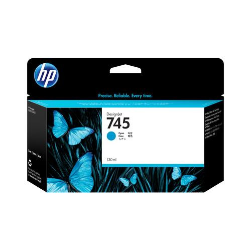 HP Cartouche d'encre DesignJet 745 cyan, 130 ml - F9J97A