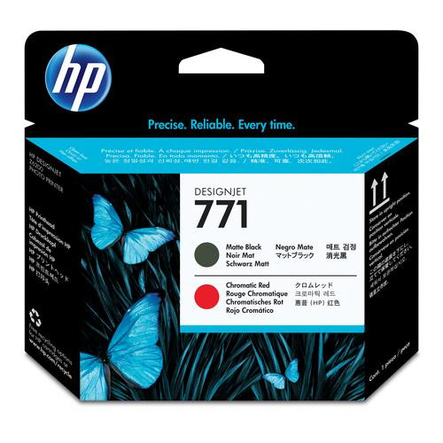 HP 771 tête d'impression DesignJet noir mat/rouge chromatique - CE017A
