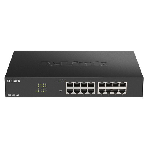 D-Link  commutateur réseau Géré L2 Gigabit Ethernet (10/100/1000) Noir - DGS-1100-16V2