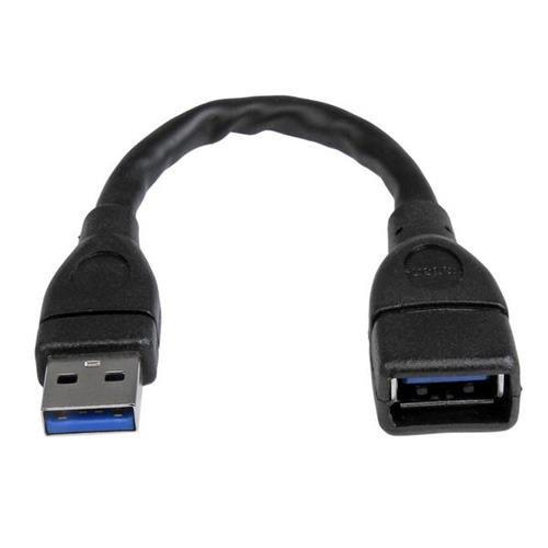 StarTech.com Câble d'extension USB 3.0 de 15cm - Rallonge USB A vers A - M/F - Noir - USB3EXT6INBK