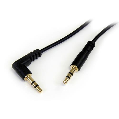 StarTech.com Câble audio stéréo Slim 3,5 mm à angle droit de 30 cm - M/M - MU1MMSRA