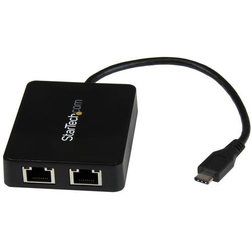 StarTech.com Adaptateur réseau USB-C vers 2 ports Gigabit Ethernet avec port USB 3.0 (Type-A) - US1GC301AU2R