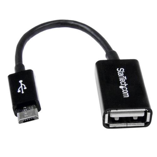 StarTech.com Câble adaptateur Micro USB vers USB Host OTG de 12cm - Mâle / Femelle - Noir - UUSBOTG
