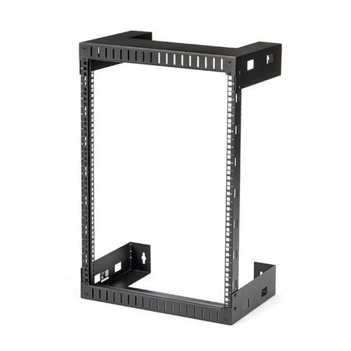 StarTech.com Rack Réseau Mural 15U à 2 Montants, Rack Serveur 19" à Cadre Ouvert, Profondeur 12", Rack de Données Mural pour IT/AV/Panneau de Patch/Equipement IT - Écrou et Vis de Cage Inclus - RK15WALLO