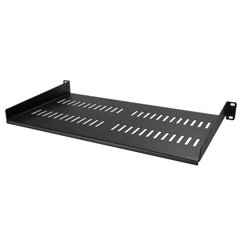 StarTech.com Étagère Rack Serveur 1U - Plateau Cantilever Universel Ventilé pour Armoire d'Équipement Réseau 19" - Acier Résistant - Poids Max 20kg - Étagère de 25cm de Profondeur, Noir - CABSHELFV1U