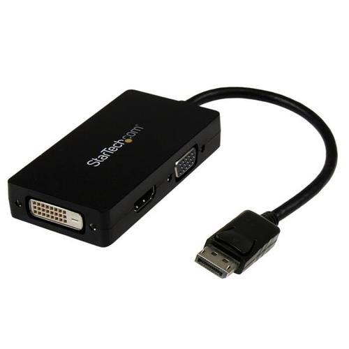 StarTech.com Adaptateur de voyage DisplayPort vers VGA / DVI / HDMI - Covertisseur vidéo 3-en-1 - DP2VGDVHD