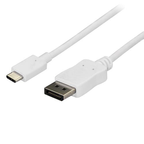 StarTech.com Câble adaptateur USB C vers DisplayPort de 1,8 m - 4K 60 Hz - Blanc - CDP2DPMM6W