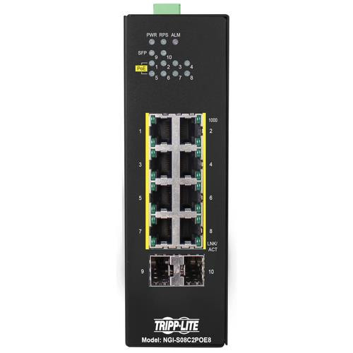 Tripp Lite  commutateur réseau Géré Gigabit Ethernet (10/100/1000) Connexion Ethernet, supportant l'alimentation via ce port (PoE) Noir - NGI-S08C2POE8