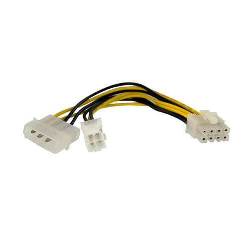 StarTech.com Adaptateur d’alimentation EPS 15 cm 4 broches vers 8 broches avec LP4 - F/M - EPS48ADAP