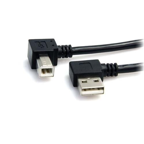 StarTech.com Câble USB A vers USB B coudé à angle droit 91 cm - M/M - Noir - USB2HAB2RA3