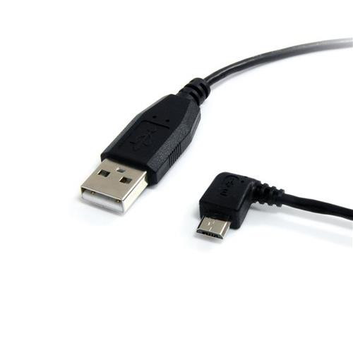 StarTech.com Câble USB 2.0 A vers Micro B coudé à angle gauche de 1,8 m - M/M - Noir - UUSBHAUB6LA