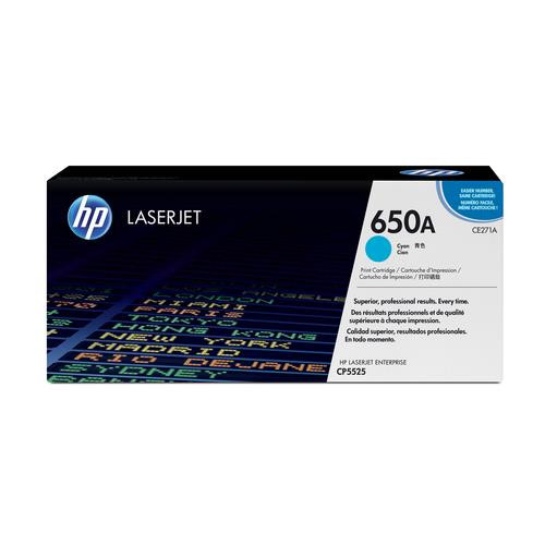 HP 650A toner LaserJet cyan authentique - CE271A