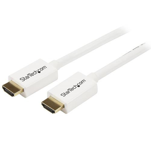 StarTech.com Câble HDMI CL3 avec Ethernet - 3m - Câble Ultra HDMI Mural - Cordon HDMI Haut Débit 4K 30Hz UHD - 10.2 Gbps - Câble Vidéo/Affichage HDMI 1.4 - 30AWG - Blanc - HD3MM3MW