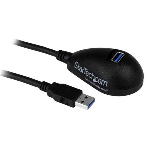 StarTech.com Câble d'extension SuperSpeed USB 3.0 de 1,5m - Rallonge USB A vers A sur socle - M/F - Noir - USB3SEXT5DKB