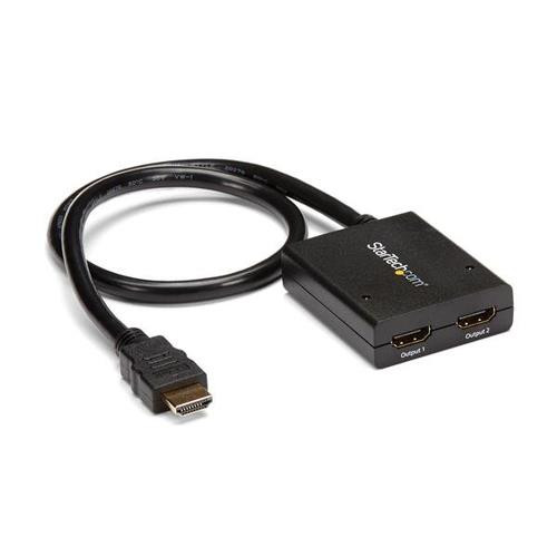 StarTech.com Splitter vidéo HDMI 4K à 2 ports - Répartiteur HDMI 1 x 2 alimenté par USB ou adaptateur d'alimentation - ST122HD4KU