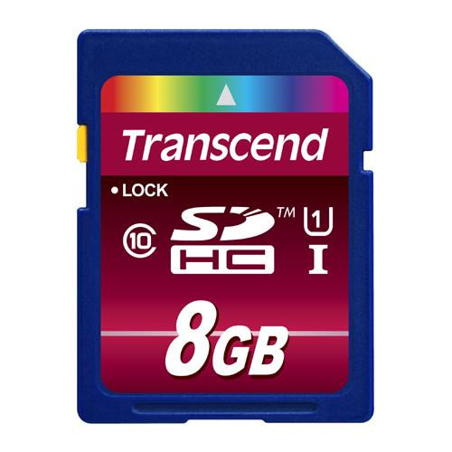 Transcend  mémoire flash 8 Go SDHC MLC Classe 10 - TS8GSDHC10U1