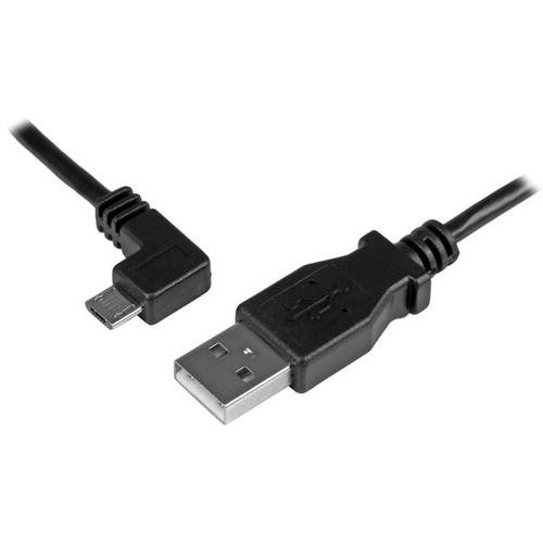 StarTech.com Câble USB vers Micro USB coudé à angle gauche de 50 cm - 0,25 mm² - M/M - Noir - USBAUB50CMLA