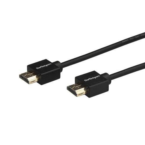 StarTech.com Câble HDMI 2.0 Fin de 2m, Câble HDMI Haute Vitesse 4K 60Hz avec Ethernet, Câble HDMI UHD, Classé CL2, Câble/Cordon HDMI Fin pour TV/Écran/Portable/PC, HDMI vers HDMI Vidéo - HDMM2MLP