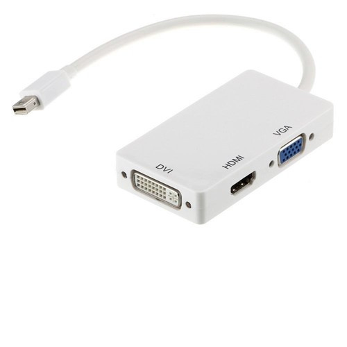 Axiom Mini DisplayPort VGA + HDMI + DVI Blanc - 3N1MDP2HVD-AX