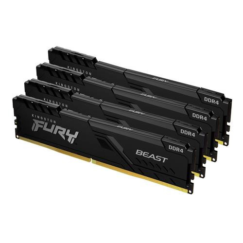 Kingston Technology FURY Beast 64Go 3200MT/s DDR4 CL16 DIMM (Kit de 4) Black - KF432C16BBK4/64