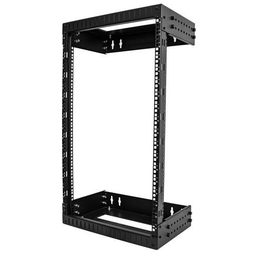 StarTech.com Rack Réseau Mural 18U à 2 Montants, Rack Serveur 19" à Cadre Ouvert avec Profondeur Ajustable, Rack de Données Mural pour IT/AV/Panneau de Patch/ Equipement IT - Écrous et Vis de Fixation Inclus - RACK-18U-20-WALL-OA